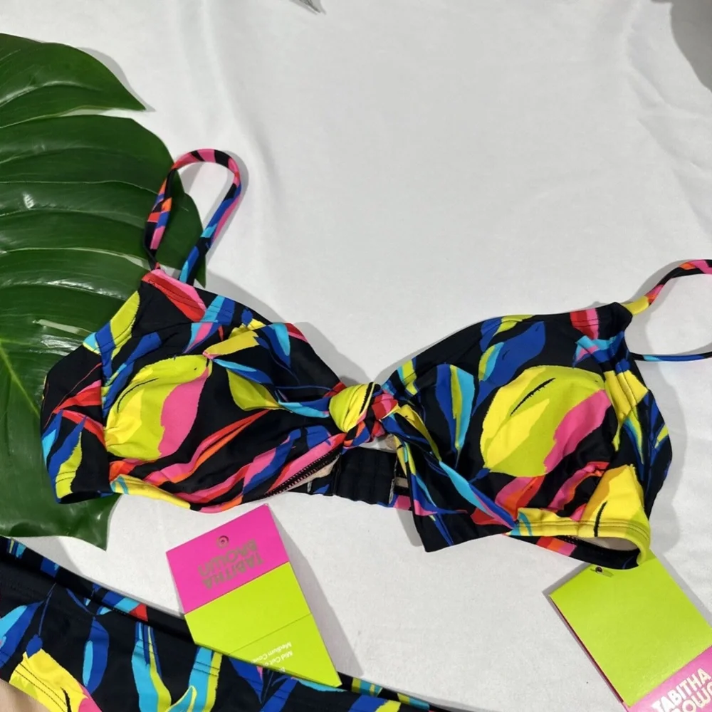 NWT $45‎ Tabitha Brown Target in Lemon- Tie Top [ S ] + Bikini Bottom [ M ]